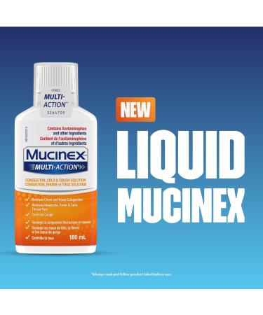 Mucinex Multi Action Liquid - Congestion Cold & Cough Solution - Buy Online on GoSupps.com