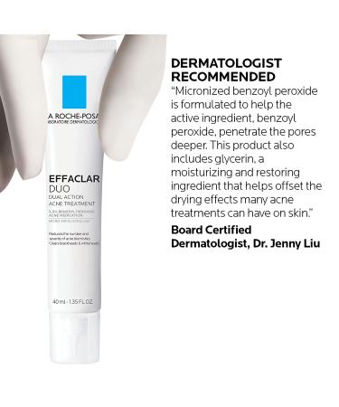 La Roche-Posay Effaclar Duo Acne Spot Treatment Cream with Benzoyl Peroxide - Blemish & Blackhead Treatment, Gentle & Effective for Sensitive Skin - Buy Online on GoSupps.com