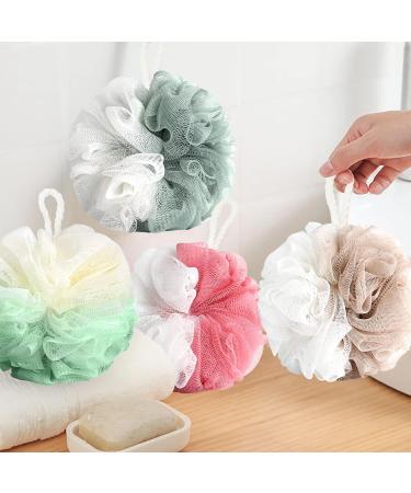 XTF2015 Soft Net Body Scrubber Loofahs - 4 Pack Bath Sponge Shower Pouf Set - Durable Mesh Body Wash Puffs - Mix Color - 50g - Buy Online on GoSupps.com