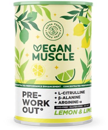 Vegan Muscle - Pre Workout - Vegan Workout Booster - Lemon Lime - 300g Powder