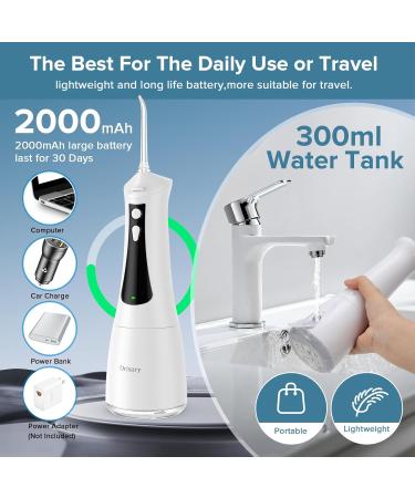 2024 Water Dental Flosser Pick - 5 Modes Cordless Oral Irrigator with 300ML Tank & 5 Jet Tips IPX7 Waterproof for Home & Travel - Buy Online on GoSupps.com