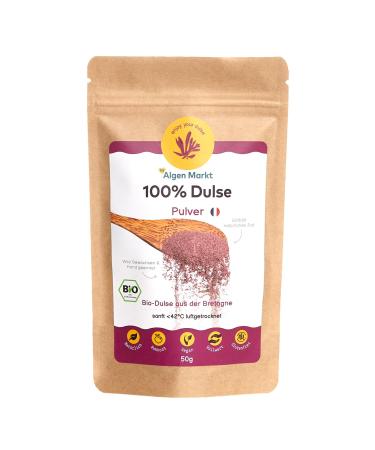 Bio dulse powder 50 g i ecologically wildly harvested in Brittany France full of nutrients vital substances vegan diet raw food gluten -free ideal as salt replacement and iodine source - algae market dulse powder 50g