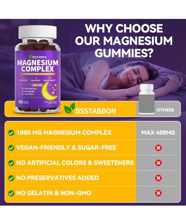 Magnesium Glycinate 400mg Gummies: Natural Melatonin Free Zzz Gummy Formulated with Citrate Malate Taurate Vitamin B6 D3 B12 Zinc Probiotic - High Absorption Zzz Aid for Adults(120Count) Berry 60 Count (Pack of 2) - Buy Online on GoSupps.com
