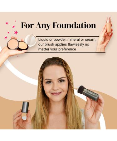 Flat Top Retractable Makeup Brush | Keshima Kabuki Brush for Liquid Powder & Cream Makeup - Buy Online on GoSupps.com