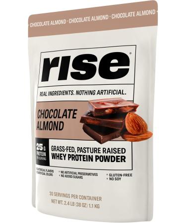 Buy Rise Whey Protein Powder - Chocolate Almond | 25g Protein Sugar-Free Gluten-Free No Artificial Additives (2.4 lbs) - International Shipping Available - Buy Online on GoSupps.com