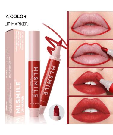 Long Lasting Red Lip Marker - Waterproof Lip Stain & Lip Liner Pencil | Hydrating & Transfer-Proof Matte Finish | Highly Pigmented (04# RED - Buy Online on GoSupps.com