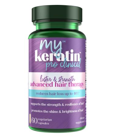 Purity Products MyKeratin ProClinical Advanced Hair Therapy Reduces Hair Loss & Increases Hair Strength  Shine & Luster - Next Generation Keratin Hair  Skin & Nails Super Formula - 60 Veg Capsules