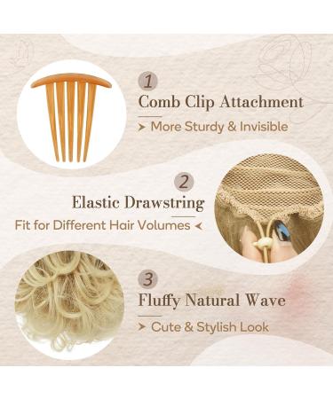 BARSDAR KAMM CAMP Short Wave Ponytail Extension - 22cm Thick Synthetic Hair Extension for Women - Mixed Blonde & Bleach Blonde Tips - Buy Online on GoSupps.com