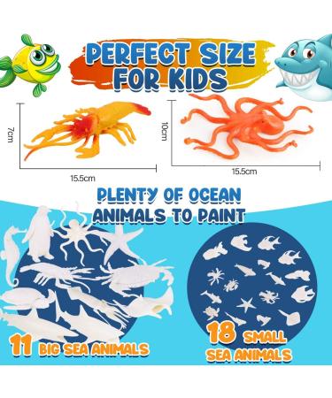 FUNZBO Ocean Sea Animals Paint Set - DIY Toddler Art Kit with Paint Supplies - Kids Painting Kit for Ages 4-8 - Boys and Girls - X-Large - Buy Online on GoSupps.com