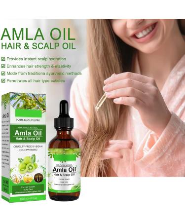 Hailmkont Amla Hair Oil Amla Oil for Hair Growth Against Hair Loss Stimulates Hair Growth for Body Massage Face and Skin Care 100% Pure Organic Amla Oil 60 ml Pack of 2 - Buy Online on GoSupps.com