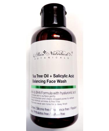 Skin Nutrition Botanical s - Tea Tree Oil + Salicylic Acid Balancing Face Wash 4oz (118ml)  4 Ounce (Pack of 1)