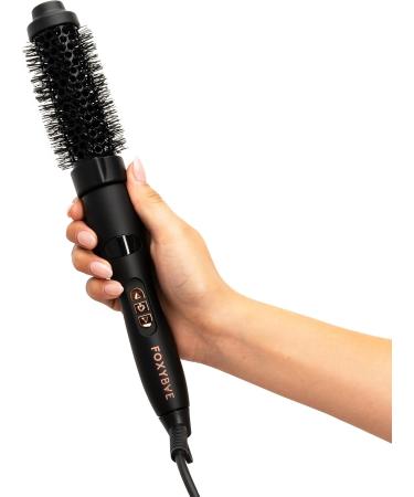 FoxyBae Heated Ceramic Tourmaline Curling Round Brush - 1.25" Hair Straightener & Curler for Loose Curls & Volume - Multi-Styler Thermal Brush in Rose Gold - Buy Online on GoSupps.com
