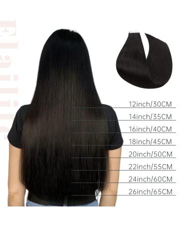 Buy Elailite Real Hair Extensions Tape-In #1B Natural Black - 20 Pieces Invisible Glue 30cm 30g - Buy Online on GoSupps.com