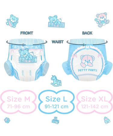 Shop LittleForBig Adult Printed Diapers - X-Large 10 Pack Potty Pants for Comfortable Fit - Blue XL - International Shipping Available - Buy Online on GoSupps.com