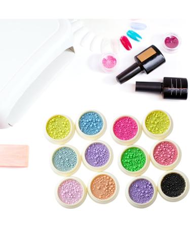 6 Bottles Metal Steel Balls Studs Nails Caviar Beads Macaron Art Beads for DIY Art Decorations Metal Caviar Nails Beads - Buy Online on GoSupps.com