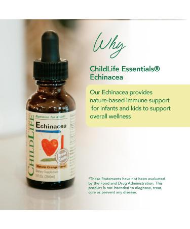 CHILDLIFE ESSENTIALS Echinacea for Kids - Kids Echinacea Drops Liquid Tincture Alcohol Free Supplement for Babies Toddlers Children - Natural Orange 1 Fl Oz (Pack of 2) - Buy Online on GoSupps.com
