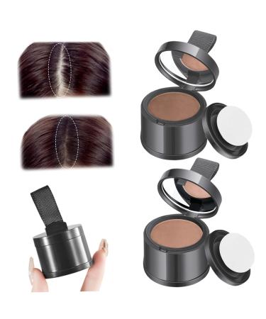 2Pcs Root Cover Up Root Touch Up Powder Hairline Powder for Women Dark Brown & Light Brown Hair Loss Concealer Water & Sweat Resistant Hairline Powder for Thinning Women Men