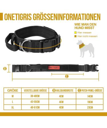OneTigris Dog Collar with Metal Buckle for Dogs - Durable Black Large Size | International Shipping Available - Buy Online on GoSupps.com