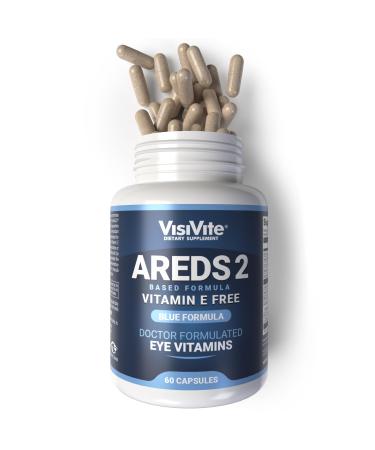 AREDS 2 Eye Vitamins - VisiVite Vitamins for Eye Health Without Vitamin E - Eye Vitamins for Seniors - Lutein and Zeaxanthin Supplements - 60 Capsules