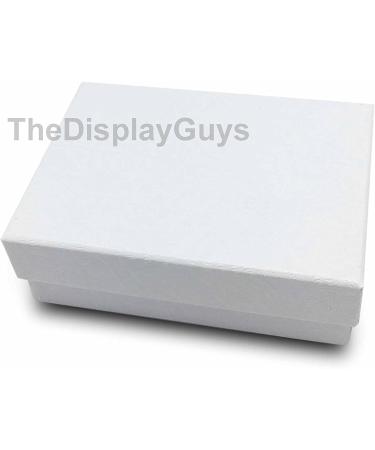 100 Pack White Swirl Cardboard Jewelry Boxes with Cotton - 3 1/4 x 2 1/4 x 1 - The Display Guys - Buy Online on GoSupps.com