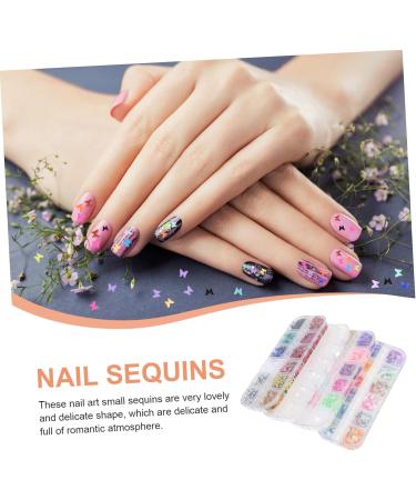 Beavorty 4 Boxes Nail Art Sequins Accessories Chunky Nail Art Glitter Nail Art Charms Nail Charms Glitter Slices Glitter Nail gems Butterflies Nail Stickers Patch Plastic 3D Manicure - Buy Online on GoSupps.com