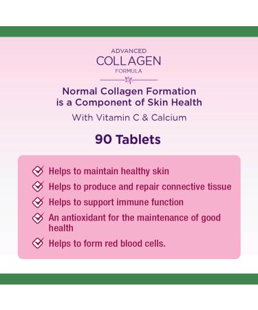 Nature's Bounty Advanced Collagen Formula with Vitamin C and Calcium 90 Tablets - Buy Online on GoSupps.com