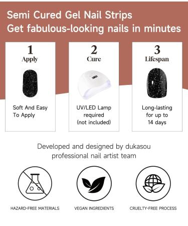 Buy Semi Cured Gel Nail Strips - 28 Pcs UV Gel Stickers Long Lasting Salon Quality Summer Blue | International Shipping - Buy Online on GoSupps.com