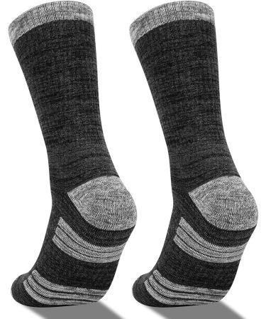 YUEDGE 5 Pairs Moisture Wicking Cushioned Crew Hiking Socks - Dark Grey | Size 9-11 (1807 Model) - Buy Online on GoSupps.com