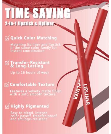  LYSdefeu 11 Pcs Matte Lipstick and Lip Liners Set Long Lasting Waterproof High Pigmentation Non-sticky Cream Texture Matte Velvet Lip Gloss Gift for Women - Buy Online on GoSupps.com