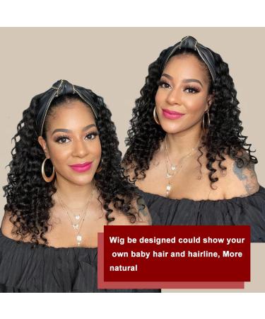 14 Curly Headband Wig for Women - Heat-Resistant Synthetic Glueless Half Wig with Attached Headband for Natural Look - 1B Color - Buy Online on GoSupps.com