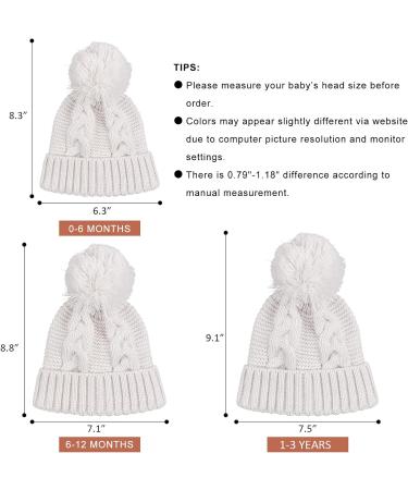 XIAOHAWANG Causal Winter Baby Knit Hat for Boys & Girls | Pompom Cap 0-3 Years | White+Pink - Buy Online on GoSupps.com