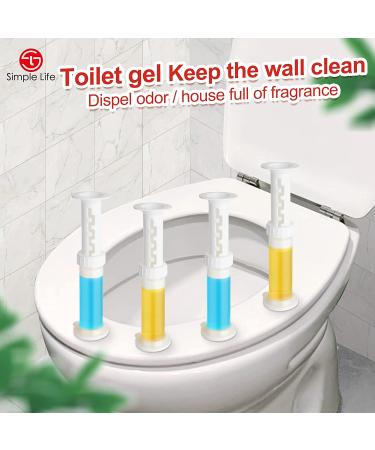 Simple Life Fresh Flower Stamp Toilet Gels Variety Pack - 32 Stamps, Pack of 4 - Limescale & Stain Removal with Air Freshening Scent - Deodorizing Clean - Blue & Yellow - Buy Online on GoSupps.com