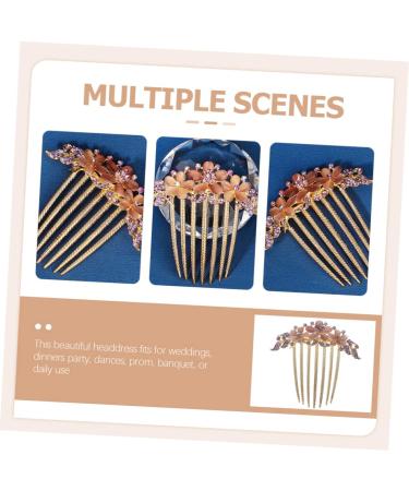 PLAFOPE Opal Comb Small Tooth Comb Floral Hair Clips Styling Hair Clips Barrettes for Thick Hair Wedding Hair Accessories for Brides Hair Combs for Hair Topper Comb Hair Clip Alloy Purple - Buy Online on GoSupps.com