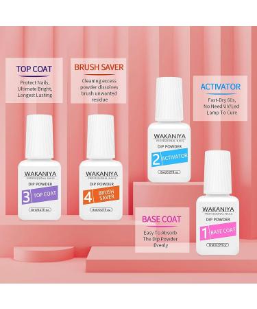 Wakaniya Dip Powder Nail Kit - 8 Colors Red Grey Dipping Set with Base, Top Coat, Activator, Brush - French Nails Art Manicure Kit for Women - Buy Online on GoSupps.com