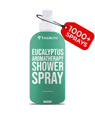 Eucalyptus Aromatherapy Shower Spray, Relaxing Aromatherapy Shower Mist for Bath, Sauna Spa & Steam, Eucalyptus Essential Oil Shower Steamer Spray for a Cleaner Smelling Room,1000+ Sprays by TreeActiv