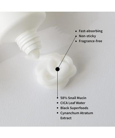 IUNIK Black Snail Restore Cream 2.02 Fl Oz - 58% Black Snail Mucin Secretion Filtrate for Soothing, Hydrating, and Anti-Aging Benefits - Buy Online on GoSupps.com