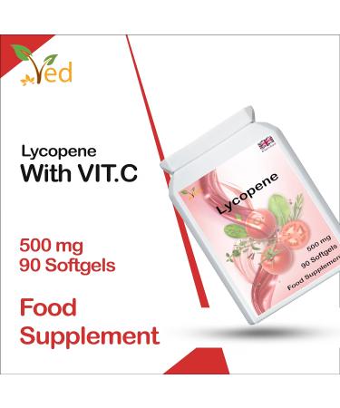 Ved Lycopene Supplement 500mg - 90 Softgel Capsules for Overall Health Support - Buy Online on GoSupps.com