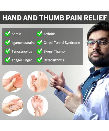 Thumb Brace for Arthritis Pain Relief - 2-in-1 Removable Support Splint for Left & Right Hand - Adjustable Wrist Brace with 3-Level Stability - Black (1 Pack - Buy Online on GoSupps.com