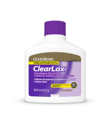 Good Sense ClearLax Polyethylene Glycol 3350 Powder for Solution Osmotic Laxative 26.9 Ounce