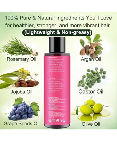 Organic Rosemary Oil for Hair Growth - 100% Pure Cold Pressed Hair Strengthening Treatment with Jojoba & Castor Oil (8 Fl Oz - Buy Online on GoSupps.com