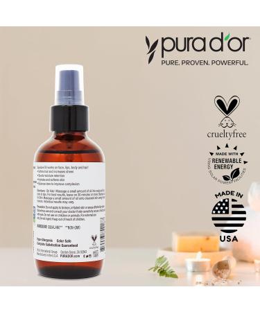 PURA D'OR 3.38 Oz Squalane Oil - Non-GMO 100% Pure & Natural - Moisturizer For Face Hair And Body - Vegan Cruelty-Free with Anti-Aging Benefits - Men & Women - Travel Size - Buy Online on GoSupps.com