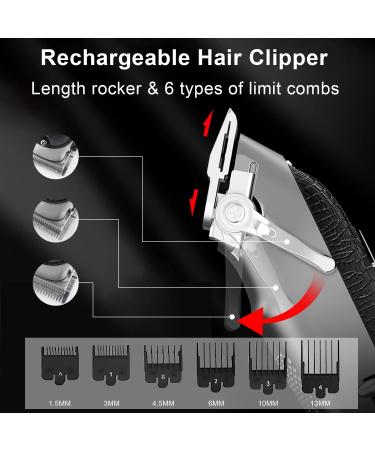 KEIMEI Black Leather Hair Clippers for Men Adjustable Blade Cordless Clipper Professional Barber Clippers USB Rechargeable Wireless Haircut Clippers - Buy Online on GoSupps.com
