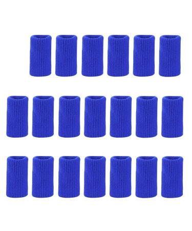20 Pieces Finger Sleeves Thumb Splint Brace for Finger Support Relieve Pain for Arthritis Triggger Finger Compression Aid for Sports (blue)