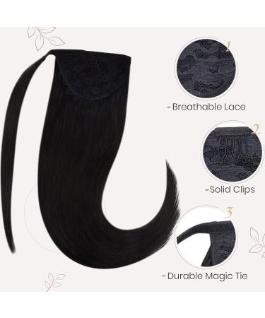 Buy Hetto Real Hair Ponytail Extensions - Black Remy Hair Smooth 45 cm 80g - Perfect Braid Extensions - Buy Online on GoSupps.com