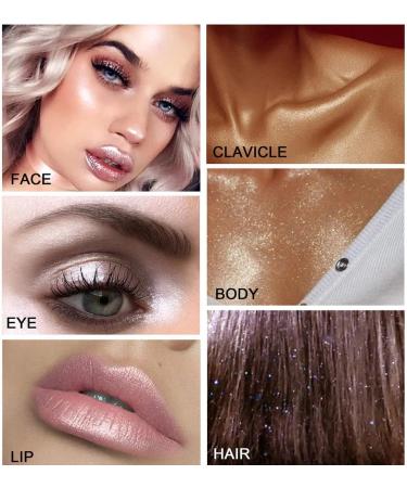 Glitter Spray Highlighter Powder for Women - Nude Pink High Gloss Body & Face Shimmer Sparkle Spray for Hair, Nails & Makeup Party - Buy Online on GoSupps.com