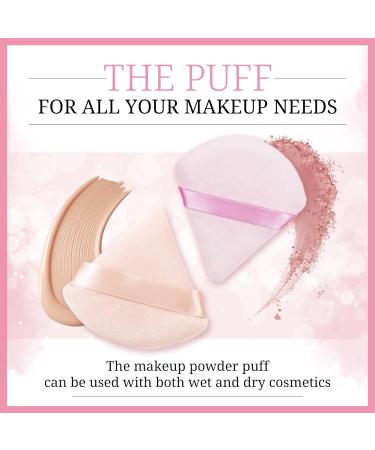 Set of 2 Premium Powder Puffs - Soft Triangle Makeup Sponges for Quick & Easy Application in Black & Pink - Buy Online on GoSupps.com