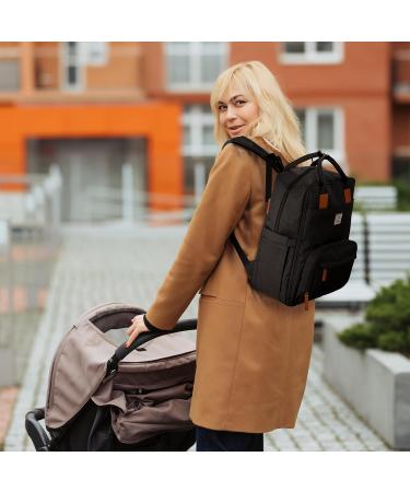 Brisby Wrap Backpack Large - Insulated Diaper Bag for Strollers Includes Changing Pad & Buggy Assembly - Black - Buy Online on GoSupps.com