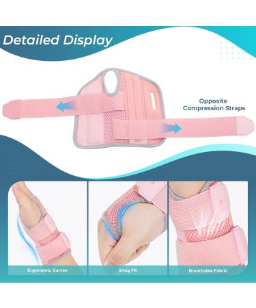 CureCare Adjustable Wrist Support with 2 Rails for Pain Relief | Carpal Tunnel & Tendinitis Bandage (L/XL Left Pink) - International Shipping Available - Buy Online on GoSupps.com