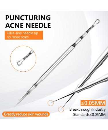 Professional Blackhead Remover Pimple Popper Tool Kit for Acne Removal with Case - Face Skin Care Treatment Tool for Blemish Whitehead Popping - Comedone Extractor for Nose and Face - Sliver - Buy Online on GoSupps.com