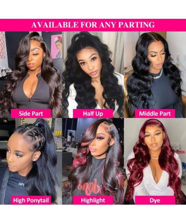 24inch Body Wave Lace Front Wig Human Hair | 150% Density Brazilian Virgin Hair | Pre Plucked HD Transparent Frontal Wig with Baby Hair | For Black Women - Buy Online on GoSupps.com